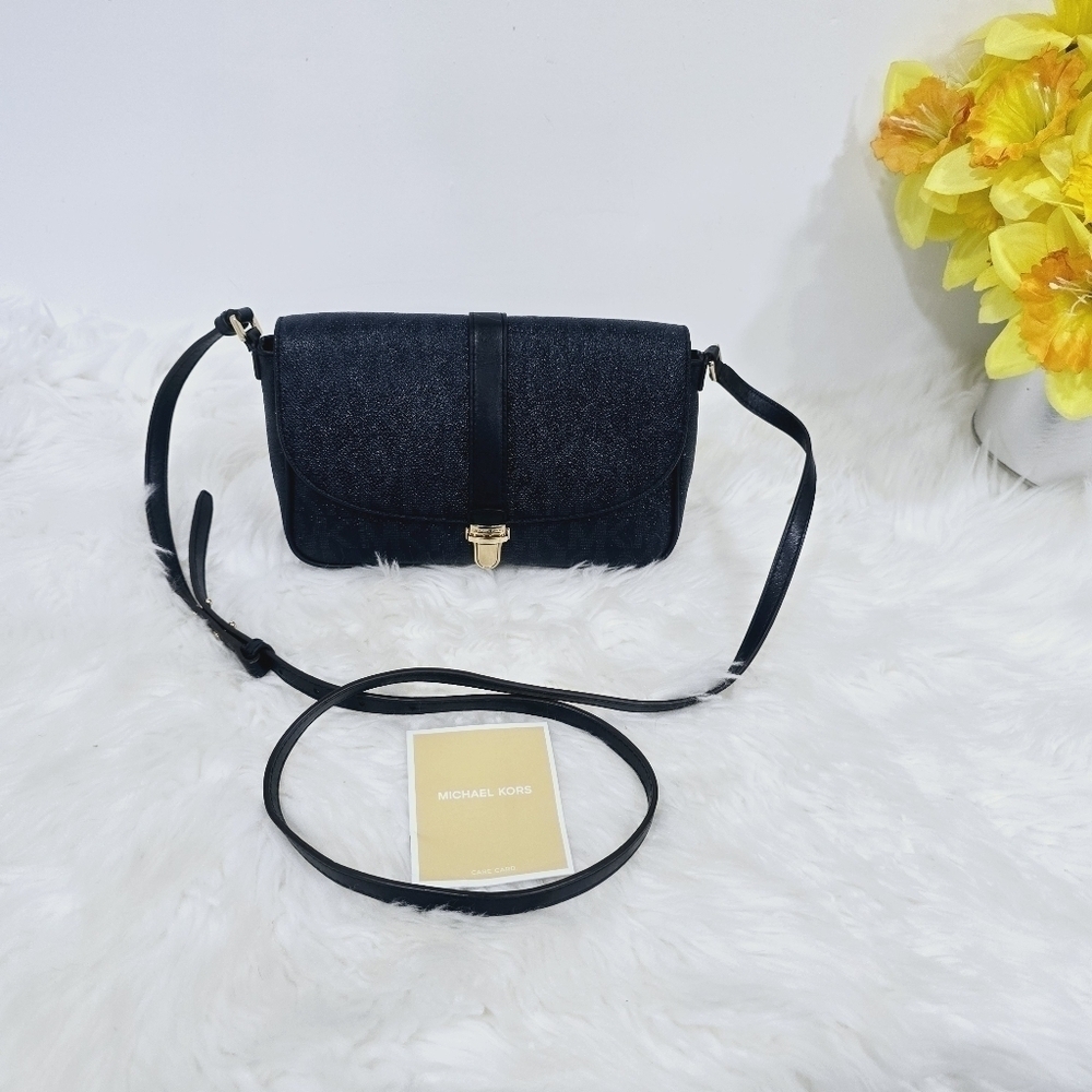 Michael Kors blue Charlton logo crossbody bag